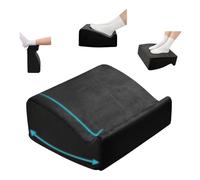 Nockovi Ergonomic Foot Rest for Under Desk at Work - 15° Tilt Angle Under Desk Footrest with High-Resilience Foam, Velvet Top & Non-Slip Base, Comfortable Foot Stool for Office Chair and Home, Black
