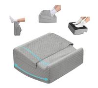 Nockovi Foot Rest for Under Desk at Work - 15° Tilt Angle Under Desk Footrest with High-Resilience Foam, Velvet Top & Non-Slip Base, Comfortable Foot Stool for Office Chair and Home, Grey