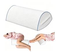 Nockovi Memory Foam Knee Pillow for Back Sleepers, Spinal Alignment, White