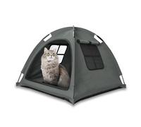 Nockovi Portable Pet Tent House for Indoor & Outdoor Use - Easy Access Cat Nest Without Door Flap, Ideal for Cats, Puppies & Small Animals (Grey)