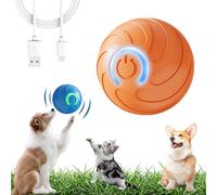 noclerv Dog Ball, 2025 New Dura Spin Ball for Large Dogs, Smart Jumping Balls Interactive Automatic Rolling with Lights, Puppy Toys That Moves on Its Own (Orange)