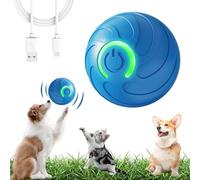 noclerv Dog Ball, 2025 New Dura Spin Ball for Large Dogs, Smart Jumping Balls Interactive Automatic Rolling with Lights, Puppy Toys That Moves on Its Own (Blue)