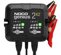 NOCO GENIUS2X2: 4A 2-Bank Smart Battery Charger (2A/Bank) - 6V/12V Automatic Maintainer, Trickle Charger & Desulfator with Overcha