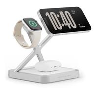 NOCO XGrid XDS3: 3-in-1 Wireless Charging Stand - Charging Station for iPhone, Apple Watch, and AirPods - MagSafe Compatible, Qi2 Certified - Includes 45W USB-C Wall Charger and 6.5-Foot USB-C Cable
