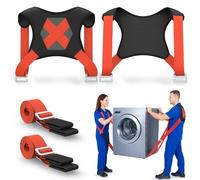 NOCOEX 2-Person Moving Straps with Back Support - Ergonomic Moving & Lifting Straps for 2 Movers, Moving Shoulder Dolly for Move & Carry Furniture Mattresses, Appliances Easily & Safely Up to 880 lbs