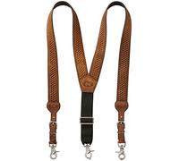 Nocona Belt Co. Men's Standard Gallus Basketweave Embossed Leather Suspenders