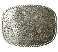 Nocona Men's Silver Rounded Square Buckle, Silver, One size