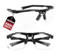 NoCry Anti-Fog Clear Safety Glasses for Men and Women, Adjustable, ANSI Z87