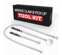 NoCry Pick-up Tool Set - Includes Telescoping Inspection Mirror, Flexible Claw Grabber and Extendable Magnet Pick-up Tool
