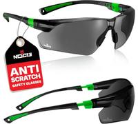 NoCry Safety Sunglasses with Green Tinted Wraparound Lenses; Tinted Safety Glasses for Men and Women with Adjustable Arms & No-Slip Grips; Work Glasses with UV 400 Protection; Black & Green