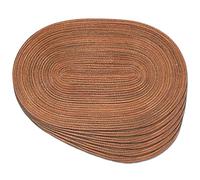 Noctiflorous Oval Braided Placemats 12x18 Inch Round Table Mats for Dining Tables Natural Woven Heat Resistant Place mats Set of 6(Oval Brown Orange Shine)