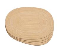 Noctiflorous Oval Braided Placemats Set of 4 Woven 12x18 Inch Non Slip Washable Heat Resistant Place Mats Round Tablemats for Dining Kitchen Party Daily Table Decor Dinner Mats (15 Coffee Brown, 4)