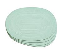 Noctiflorous Oval Braided Placemats Set of 4 Woven 12x18 Inch Non Slip Washable Heat Resistant Place Mats Round Tablemats for Dining Kitchen Party Daily Table Decor Dinner Mats (14 Mint Green, 4)