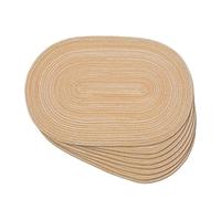 Noctiflorous Oval Braided Placemats Set of 8 Woven 12x18 Inch Non Slip Washable Heat Resistant Place Mats Round Tablemats for Dining Kitchen Party Daily Table Decor Dinner Mats (15 Coffee Brown, 8)