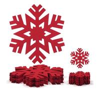 Noctiflorous Round Felt Placemats with Coasters Set of 12 Diameter 13 inch Non Slip Place Mats Heat Resistant Durable Tablemats Fall Table Decorations for Dining Table(Christmas Red, 12)
