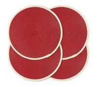 Noctiflorous Round Placemats Set of 4, 15 Inch Braided Hand Woven Table Mats, Heat Resistant Non-Slip Wipeable Thin Edge Place Mats for Kitchen Dining Indoor Outdoor Use(Red, 4)