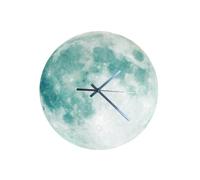 Noctilucence 30cm Acrylic Waterproof Moon and Earth Wall Clock, Glow-in-the-dark Household Hanging Clock for Living Room Home Décor