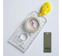 Noctilucent Compass with Rotating Dial, Magnifier, Ruler, Scale, Multifunctional Orienteering, Waterproof, for Hiking, Map Reading, Navigation, Adventure