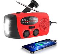 NOCTINGALE Wind Up Radio Solar & Hand Crank Power, AM/FM/NOAA Emergency Weather Radio with LED Torch, 7400mWh Rechargeable Battery, Headphone Jack, SOS Alarm for Home/Camping/Emergencies
