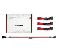 Noctua NA-SEC1 chromax.red, 30cm Fan Extension Cable Set 4-pack | Aesthetic Colour Extenders With 4-Pin PWM Headers, Compatible with 3-Pin Fans, Wear and Heat Resistant Sleeving, Set of Four
