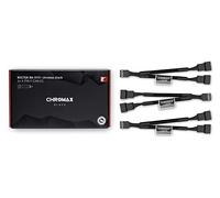Noctua NA-SYC1 chromax.black, Two-Way PC Fan Splitter 3-Pack | Aesthetic Colour Y-Cables With 4-Pin PWM Headers, Compatible with 3-Pin Fans, Wear and Heat Resistant Sleeving, Set of Three