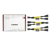 Noctua NA-SYC1 chromax.yellow, Two-Way PC Fan Splitter 3-Pack | Aesthetic Colour Y-Cables With 4-Pin PWM Headers, Compatible with 3-Pin Fans, Wear and Heat Resistant Sleeving, Set of Three