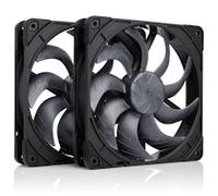 Noctua NF-A14x25 G2 PWM Sx2-PP chromax.black, Dual Fan Set for Push-Pull and Side-by-Side Applications (Black)