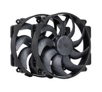 Noctua NF-A14x25r G2 PWM Sx2-PP chromax.black, Push-Pull Set of two Premium-Quality Quiet 140mm PC Fans (Black)