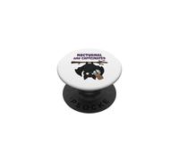 Nocturnal And Caffeinated Funny Bat Iced Coffee Halloween PopSockets Adhesive PopGrip