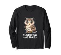 Nocturnal and Proud Owl Statement Long Sleeve T-Shirt