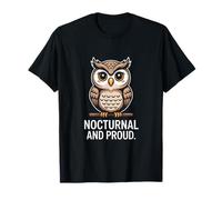 Nocturnal and Proud Owl Statement T-Shirt