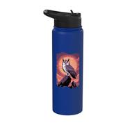 Nocturnal Hunter Great Horned Owl Stainless Steel Insulated Water Bottle