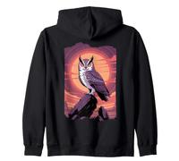 Nocturnal Hunter Great Horned Owl Zip Hoodie