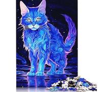 Nocturnal Iridescent Cat Jigsaw Puzzles Puzzles for Adults Kids. 1000 Piece Great Gifts Challenge Toy Educational Games Home Decoration for Educational Games Gifts 1000pcs (38x26cm)