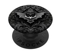 Nocturnal Ornate Bat Gothic Baroque Pattern Halloween PopSockets Adhesive PopGrip