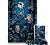 Nocturnal Owls Ensemble 1000 Pieces Jigsaw Puzzles for Adults Brain Challenge Toy Indoor Play Precise Cut Fine Art Piece (50x75cm)