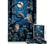Nocturnal Owls Ensemble Teenagers Puzzles 1000 Piece Jigsaws Strengthen Recall Peaceful Time Quality Edge Classic Gift (38x52cm)