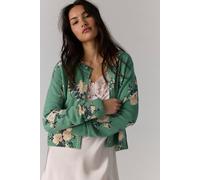 Nocturnal Patterned Cashmere Cardi at Free People in Celadon Combo, Size: XS - female