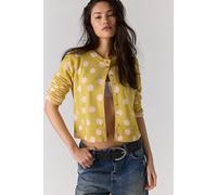 Nocturnal Patterned Cashmere Cardi at Free People in Lemon Party Combo, Size: Large - female