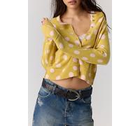 Nocturnal Patterned Cashmere Cardi at Free People in Lemon Party Combo, Size: XS - female