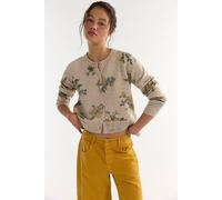 Nocturnal Patterned Cashmere Cardi at Free People in Oat Combo, Size: XL - female