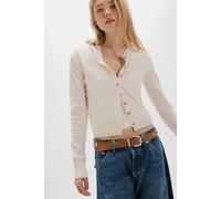 Nocturnal Solid Cashmere Cardi at Free People in White Alyssum, Size: Large - female