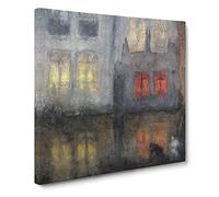 Nocturne Black And Red by James McNeill Whistler Canvas Print | Gallery Wrapped 30mm Frame Wall Art | 20x20 inches | Ready to Hang | Classic Picture | Living Room Bedroom Lounge Office