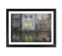 Nocturne Black And Red By James Mcneill Whistler Classic Painting Framed Print | A3 Black Framed Wall Art | Ready to Hang | Classic Historical Picture | Living Room Bedroom Lounge Office