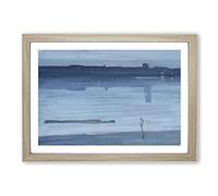 Nocturne Blue and Silver by James McNeill Whistler Framed Print | A2 Oak Framed Wall Art | Ready to Hang | Modern Nature Picture | Living Room Bedroom Lounge Office