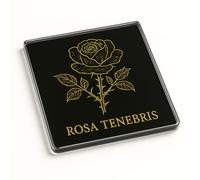 Nocturne Flora Acrylic Coaster Gift - Unique Dark Academia Design with Poison Plant & Black Rose Illustration