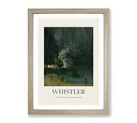 Nocturne In Black And Gold By James Mcneill Whistler Exhibition Museum Painting Framed Print | A3 Oak Framed Wall Art | Ready to Hang | Modern Historical Picture | Living Room Bedroom Lounge Office