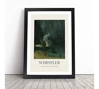 Nocturne In Black And Gold by James Mcneill Whistler | Framed Wall Art Print | Modern Home Decor Picture | Ready to Hang Artwork for Living Room, Bedroom, Kitchen or Office | Multiple Sizes