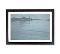 Nocturne in Blue and Silver by James McNeill Whistler Framed Print | A2 Black Framed Wall Art | Ready to Hang | Modern Nature Picture | Living Room Bedroom Lounge Office