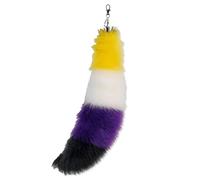 Nocyclonic Therian Tail Fox Tail - 15.75-Inch Shaggy Faux Fur Realistic Fox Tails for Handbag Backpack Cosplay (A)